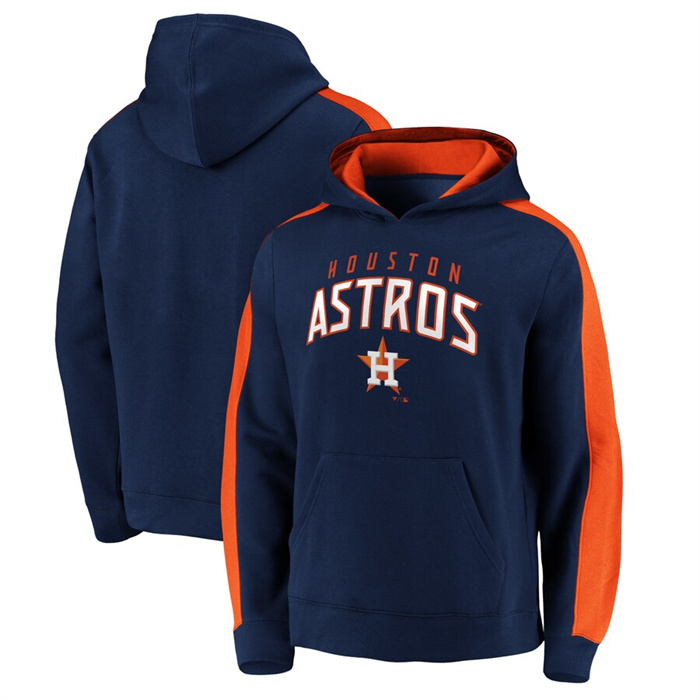 Men's Navy Houston Astros Game Time Arch Pullover Hoodie Pullover Hoodie